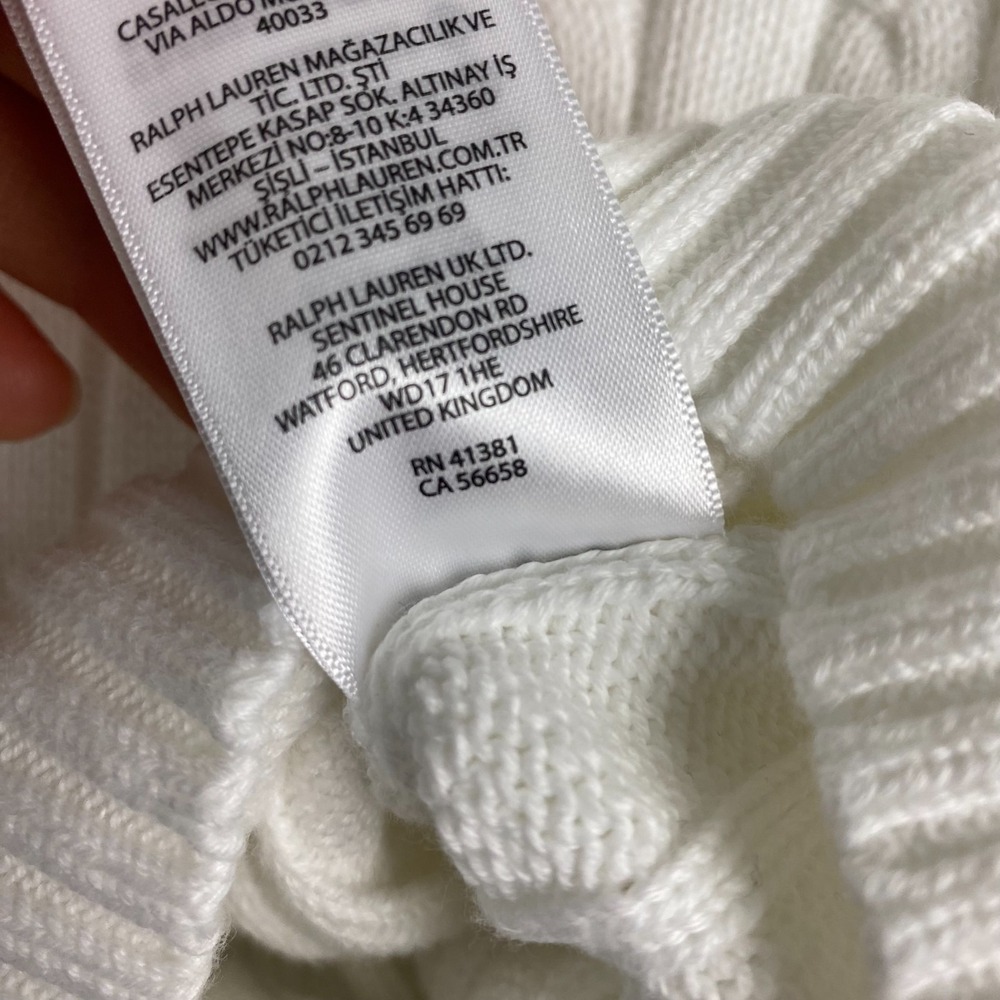 Polo Ralph Lauren Womens Cable Knit Long Sleeve Sweater White Small Preppy pony - Picture 10 of 16